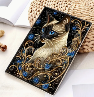 Preview: Diamond Painting  Notizbuch Siamkatze